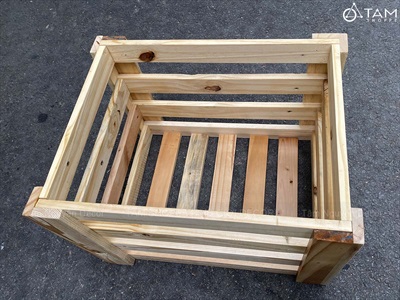 Thùng gỗ Pallet sọc [03 Màu] KT47x36.5x31cm DDNB-THUNG-02